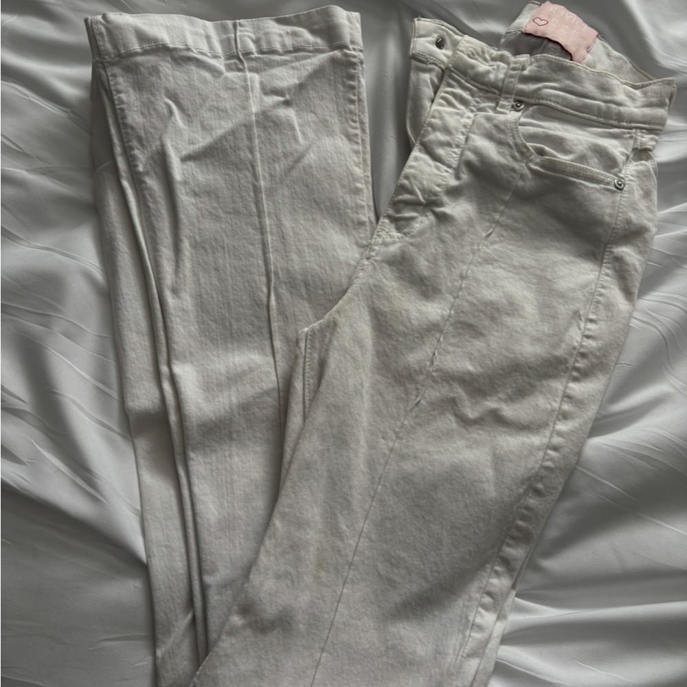 Revice white high waisted jeans with back cut out